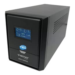 Tecno UPS TC-1200VA 500W, 3 Schuko/EU/ITA Exits, LCD display Καλώδιο