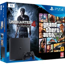 PlayStation 4 Slim 1000GB - Μαύρο + Uncharted 4: A Thief´s End + Grand Theft Auto V