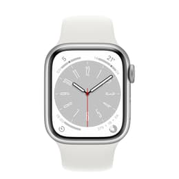 Apple Watch (Series 8) 2022 GPS 41mm - Αλουμίνιο Ασημί - Sport band Άσπρο
