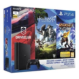 PlayStation 4 Slim 1000GB - Μαύρο + Horizon Zero Dawn + Ratchet & Clank + Drive Club