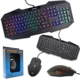 Cortek Πληκτρολόγιο QWERTY Ιταλικά Πληκτρολόγιο με φωτιζόμενα πλήκτρα XForce Kit Mouse and Keyboard