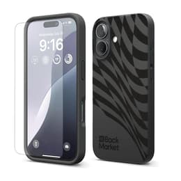Back Market Προστατευτικό iPhone 16+ και προστατευτική οθόνη - Ανακυκλωμένο πλαστικό - Μαύρο