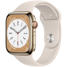 Apple Watch (Series 8) 2022 GPS + Cellular 45mm - Αλουμίνιο Χρυσό - Sport band Αστροφεγγιά