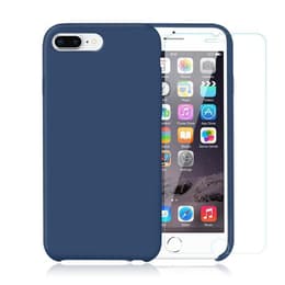 Προστατευτικό iPhone 7 Plus/8 Plus 2 οθόνης - Σιλικόνη - Μπλε (Cobalt blue)