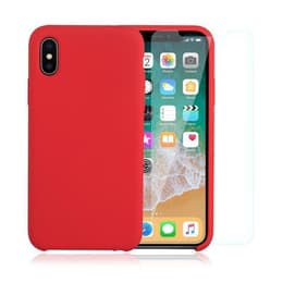 Προστατευτικό iPhone X/XS 2 οθόνης - Σιλικόνη - Κόκκινο