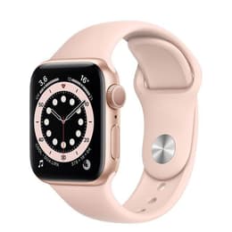 Apple Watch (Series 6) 2020 GPS + Cellular 40mm - Ανοξείδωτο ατσάλι Χρυσό - Sport band Ροζ