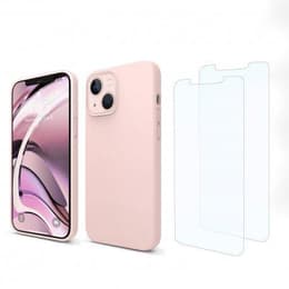 Προστατευτικό iPhone 13 mini 2 οθόνης - Σιλικόνη - Ροζ