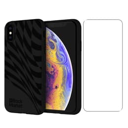 Back Market Προστατευτικό iPhone X/XS και προστατευτική οθόνη - 100% βιοδιασπώμενο - Μαύρο - Κυματιστό Μοτίβο