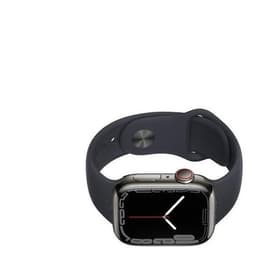 Apple Watch Series 7 (2021) GPS + Cellular 45 mm - Ανοξείδωτο ατσάλι Graphite - Sport band Μαύρο