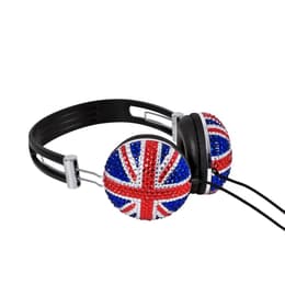 Soundlab Union Jack Crystal Effect Bling A081 καλωδιωμένο Ακουστικά - Harlequin