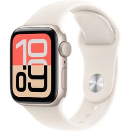 Apple Watch (2025) GPS 44 mm - Αλουμίνιο Starlight - Sport band Άσπρο