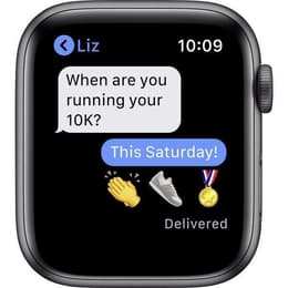Apple Watch (Series 6) 2020 GPS + Cellular 40mm - Ανοξείδωτο ατσάλι Μαύρο - Sport band Μαύρο