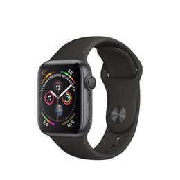Apple Watch (Series 4) 2018 GPS + Cellular 44mm - Ανοξείδωτο ατσάλι Μαύρο - Sport band Μαύρο