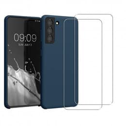 Προστατευτικό Galaxy S21+ 5G 2 οθόνης - Σιλικόνη - Σκουρο Μπλε