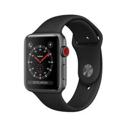Apple Watch (Series 3) 2017 GPS + Cellular 38mm - Αλουμίνιο Space Gray - Sport band Μαύρο