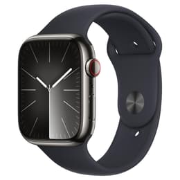 Apple Watch Series 9 (2023) GPS + Cellular 45 mm - Ανοξείδωτο ατσάλι Graphite - Sport band Midnight