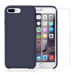 Προστατευτικό iPhone 7 Plus/8 Plus 2 οθόνης - Σιλικόνη - Μπλε