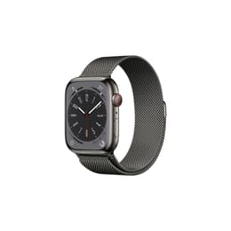 Apple Watch (Series 8) 2022 GPS + Cellular 45mm - Ανοξείδωτο ατσάλι Space Gray - Sport loop Γκρι