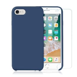 Προστατευτικό iPhone SE (2022/2020)/8/7/6/6S 2 οθόνης - Σιλικόνη - Μπλε (Cobalt blue)