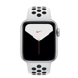 Apple Watch (Series 4) 2018 GPS 44mm - Αλουμίνιο Ασημί - Αθλητισμος Εμφανισεις Nike Άσπρο/Μαύρο