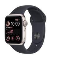 Apple Watch (Series SE) 2022 GPS 44mm - Αλουμίνιο Starlight - Sport band Μαύρο