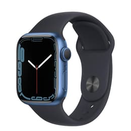 Apple Watch (Series 7) 2021 GPS 41mm - Αλουμίνιο Μπλε - Sport band Μαύρο