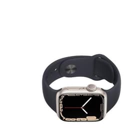Apple Watch (Series 7) 2021 GPS + Cellular 45mm - Αλουμίνιο Starlight - Sport band Μαύρο