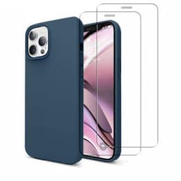 Προστατευτικό iPhone 12/iPhone 12 Pro 2 οθόνης - Σιλικόνη - Σκουρο Μπλε