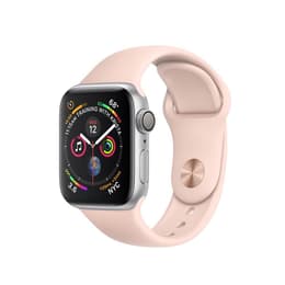 Apple Watch (Series 4) 2018 GPS 44mm - Αλουμίνιο Ασημί - Αθλητικό λουράκι Ροζ