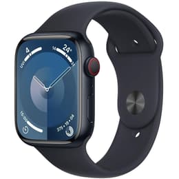 Apple Watch (Series 8) 2023 GPS + Cellular 45mm - Αλουμίνιο Midnight - Sport band Μαύρο