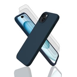 Προστατευτικό iPhone 15+ 2 οθόνης - Σιλικόνη - Μπλε