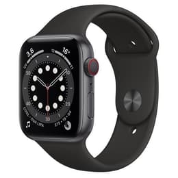 Apple Watch (Series 6) 2020 GPS + Cellular 44mm - Τιτάνιο Space Gray - Sport loop Μαύρο