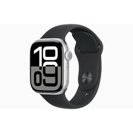 Apple Watch Series 10 (2024) GPS 46 mm - Αλουμίνιο Ασημί - Sport band Μαύρο