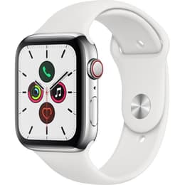 Apple Watch (Series 5) 2019 GPS + Cellular 44mm - Ανοξείδωτο ατσάλι Ασημί - Sport loop Άσπρο