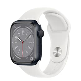 Apple Watch Series 8 (2022) GPS + Cellular 45 mm - Αλουμίνιο Midnight - Sport band Άσπρο