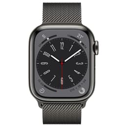 Apple Watch Series 8 (2022) GPS + Cellular 41 mm - Ανοξείδωτο ατσάλι Graphite - Milanese loop Μαύρο