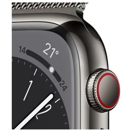 Apple Watch Series 8 (2022) GPS + Cellular 41 mm - Ανοξείδωτο ατσάλι Graphite - Milanese loop Μαύρο