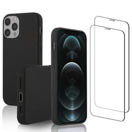 Προστατευτικό iPhone 12 Pro Max 2 οθόνης - Σιλικόνη - Μαύρο