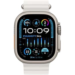 Apple Watch Ultra 2 (2023) GPS + Cellular 49 mm - Τιτάνιο Φυσικό τιτάνιο - Μπάντα ωκεανού Άσπρο