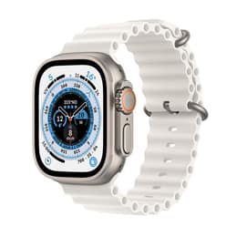 Apple Watch Ultra 2 (2023) GPS + Cellular 49 mm - Τιτάνιο Φυσικό τιτάνιο - Μπάντα ωκεανού Άσπρο