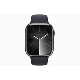 Apple Watch Series 9 (2023) GPS + Cellular 45 mm - Ανοξείδωτο ατσάλι Graphite - Sport band Μαύρο
