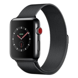 Apple Watch (Series 3) 2017 GPS + Cellular 42mm - Ανοξείδωτο ατσάλι Space Gray - Milanese Μαύρο