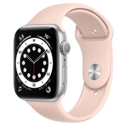 Apple Watch (Series 6) 2019 GPS 44mm - Αλουμίνιο Ασημί - Sport band Ροζ άμμος