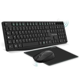 Advance Πληκτρολόγιο AZERTY Γαλλικό Ασύρματο Pack ELITE WIRELESS COMBO - Clavier et Souris Sans Fil + Tapis AZERTY Slim Design