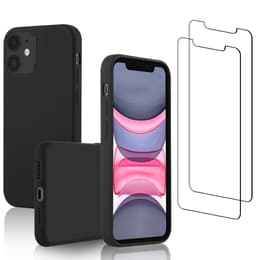 Προστατευτικό iPhone 11 2 οθόνης - Σιλικόνη - Μαύρο