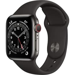 Apple Watch (Series 6) 2020 GPS + Cellular 40mm - Ανοξείδωτο ατσάλι Graphite - Sport band Μαύρο
