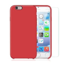 Προστατευτικό iPhone 6 Plus/6S Plus 2 οθόνης - Σιλικόνη - Κόκκινο