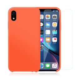 Προστατευτικό iPhone XR 2 οθόνης - Σιλικόνη - Πορτοκαλί