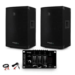 Ibiza Sound Paire d'enceinte Sono passive IBIZA DISCO10B TRAPEZOIDALE 10" 1000W BassReflex + Table de Mix + Câble PC Ομιλητής PA