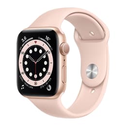 Apple Watch (Series 6) 2020 GPS 44mm - Αλουμίνιο Χρυσό - Sport band Ροζ
